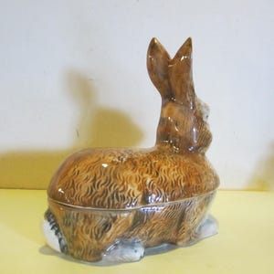 Vintage Michel Caugant Tureen, Rabbit, Bunny in Barbotine Faience ...