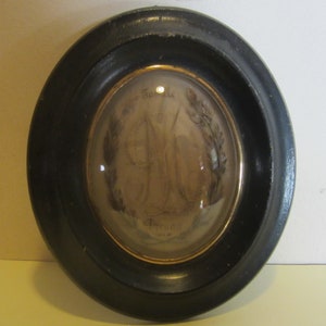 Antique Victorian French framed hair work, family mourning frame, palette hair work; memento mori; mm270