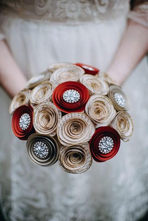 paper flower bouquet wedding bouquet alternative bridal bouquet glitter paper flowers victorian bouquet rhinestones book page etsy paper flower bouquet