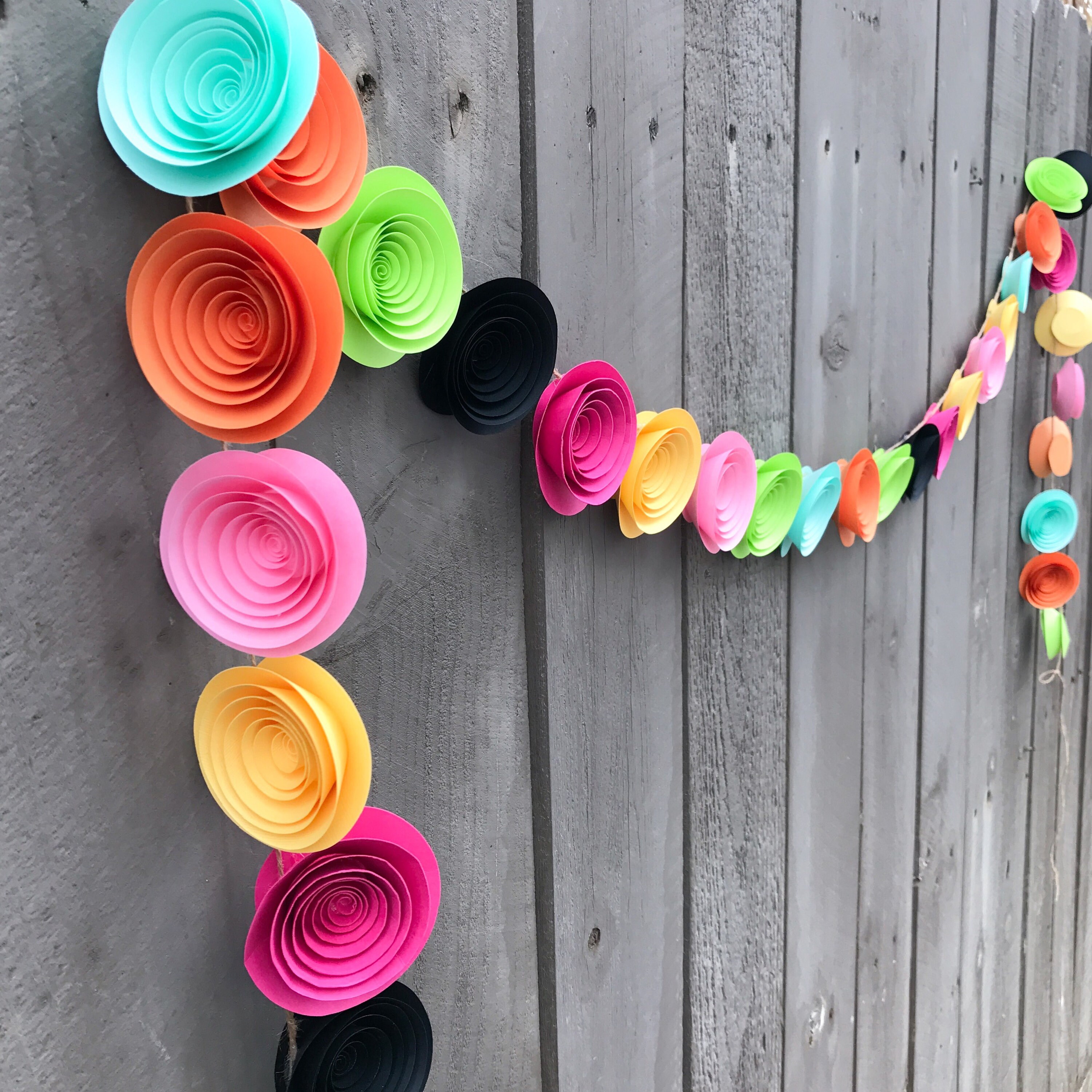 Paper Flower Garland Baby Shower Girl Room Decor Baby Etsy