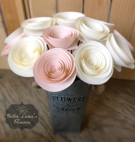 Stemmed Paper Flowers Table Centerpieces Flower Etsy