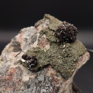 Raspberry Sphalerite Clusters on Marcasite