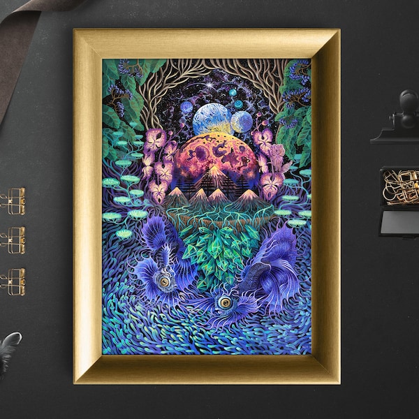 Surreal Moon Art - Etsy