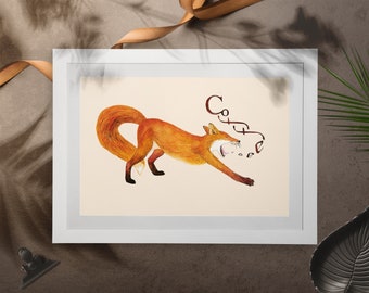 Digital Download Print file / instant download JPG Coffee fox, animal, woodland, nature, orange lazy fox