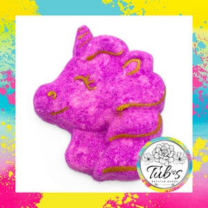 Bomba de Banho Cabeça de Unicórnio - Mitologia Mágica Divertida e Efervescente para Crianças Meninas e Meninos - Presente Ideal para a Hora do Banho - Aniversário