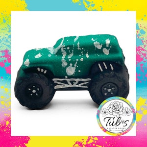 Monster Truck Green Bath Bomb by Tubs Bath Bombs Colourful Bath Fizzer Gift Vegan Gravedigger Birthday Cruelty Free Bubblegum Scent Mayhem