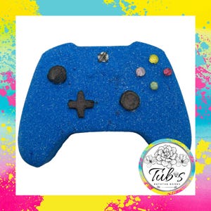 Blue Controller Bath Bomb - Gaming x box Fun Fizzer Kids Boys Girls Gift Birthday unique gift idea for gamer Son fragranced handmade painted