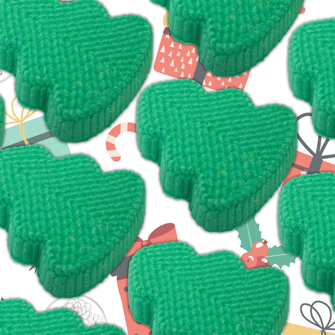 Knitted Effect Christmas Tree Bath Bomb Bathbomb Gift Present Etsy