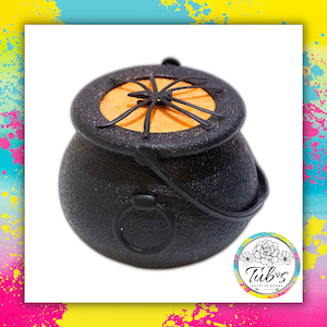 Halloween Badebombe Hexen Orange Spinnen Kessel Sprudelbad Fizzer Geschenk Präsent Hokus Pokus Kinder Horror Spuk Hexentrank