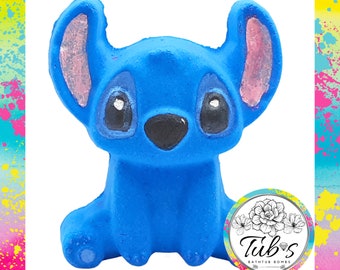 Blue Alien Bath Bomb Bath Bomb Stitch 626 Gift Kids Fun Bathtime Birthday Present Boys Girls Character Vegan Hand made