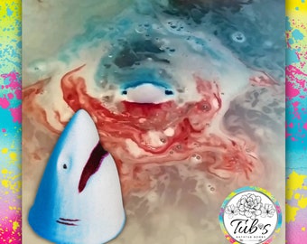 Shark Bath Bomb, cadeau verpakt Blue Shark Attack Bathbomb Gift Present Kids Sea Bloodbath Kids Children Fizzer