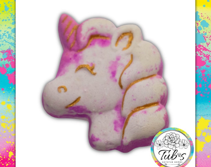 Tête de licorne bombe pour le bain mythe mythique magique amusant magique fizzier enfants filles garçons amusant cadeau de bain cadeau d'anniversaire