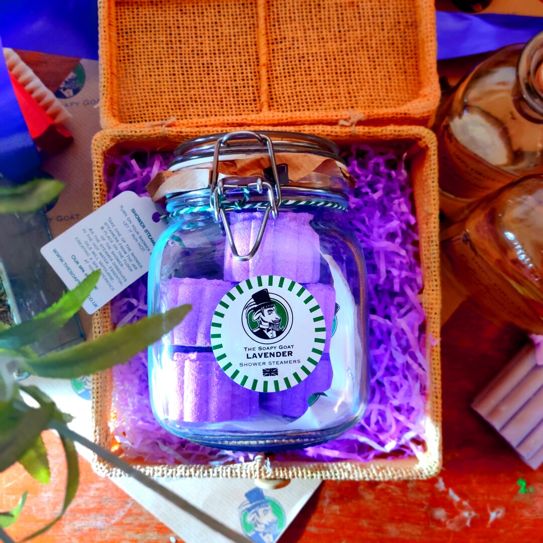 Lavender Pure Essential Oil Shower Steamers Spa in a Jar Etsy UK