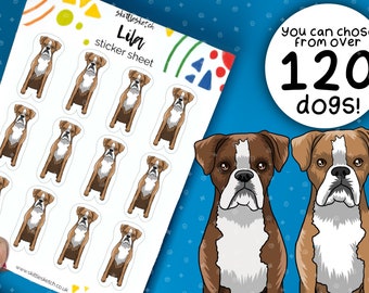 Customisable Boxer Sticker Sheet, Personalise Boxer Waterproof Stickers, Pet Portrait Dishwasher Safe Sticker, Dog Gifts, Boxer Lover,