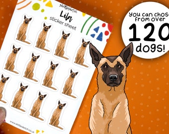 Customisable Belgian Malinois Sticker Sheet, Personalise Waterproof Stickers, Pet Portrait Dishwasher Sticker, Malinois dog loss gift