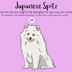 Customisable Japanese Spitz Sticker Sheet, Personalise Nihon Supittsu Waterproof Stickers, Pet Portrait Dishwasher Safe Sticker, Dog Gifts image 2