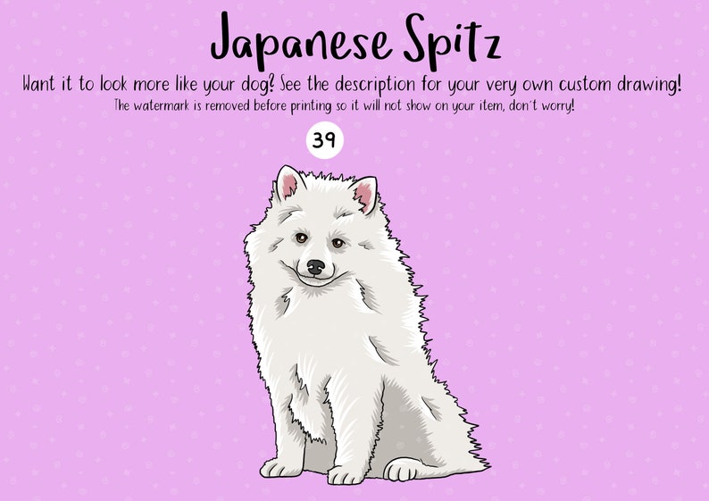 Customisable Japanese Spitz Sticker Sheet, Personalise Nihon Supittsu Waterproof Stickers, Pet Portrait Dishwasher Safe Sticker, Dog Gifts image 2