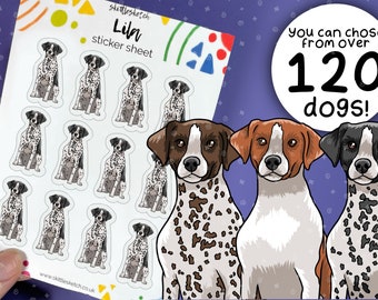 Customisable English Pointer Sticker Sheet, Personalise Pointers Waterproof Stickers, Pet Portrait Dishwasher Safe Sticker, Dog Gifts