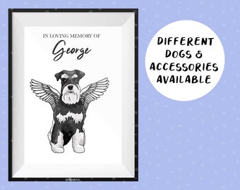 Custom Schnauzer Print, Memorial Print, Dog Memorial Print, Schnauzer, Dog Loss, Dog Loss Gift, Schnauzer gift, Schnauzer print, Schnauzers