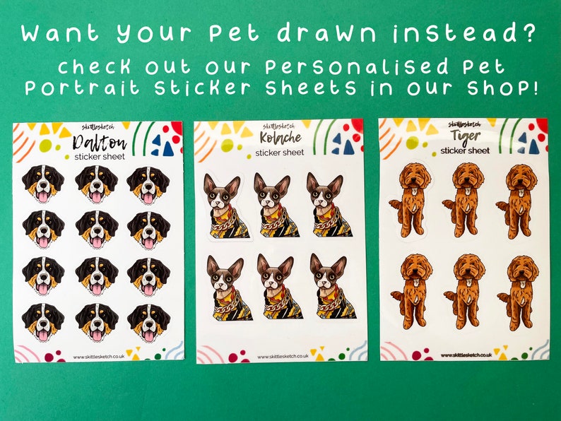 Customisable Japanese Spitz Sticker Sheet, Personalise Nihon Supittsu Waterproof Stickers, Pet Portrait Dishwasher Safe Sticker, Dog Gifts image 7
