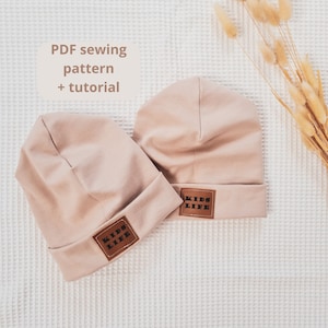 PDF hipster hat -  handmade gift - sewing pattern -  baggy hat - Sewing Instruction - Beanie hat - sewing for kids and babys