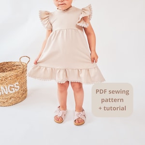 PDF pattern - sewing - summer dress - sizes from 1 to 8 years  -  instant download