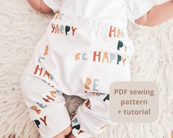 Baby harem pants - Sewing Pattern - PDF Sewing Pattern - sewing for baby -  digital pattern - for sewing beginners