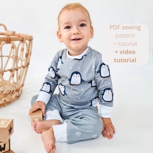 Christmas pajamas  Pattern PDF - Instant download - children&#39;s pajamas - sewing for kids - sewing patterns - video tutorial