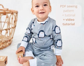 Kids classic pajamas Sewing Pattern PDF - Instant download - children's pajamas - sewing for kids - sewing patterns - video tutorial