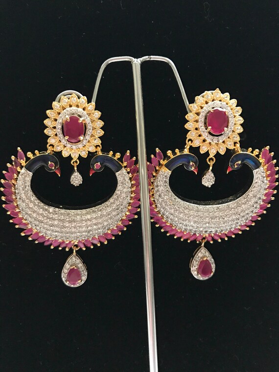 Peacock Earrings Peacock Jewelry Desi Jewelry Indian Etsy