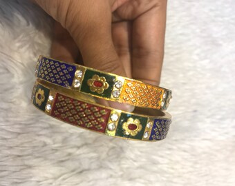 Meenakari Bangles, gold bangles, indian bangles, pakistani bangles, indian jewelry, pakistani jewelry, indian wedding jewel