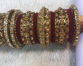 Bangles, gold bangles, red bridal bangles, indian bangles, pakistani bangles, indian jewelry, pakistani jewelry, indian wedding jewelry