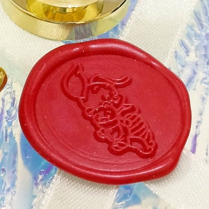 PIGLET WITH DOLL Wax Seal Stamp / Wedding Party / Birthday Invitation Stamp / Letter Envelope Seal / Wax Stamp & Stick Set