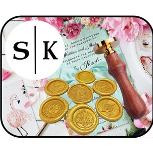 SIMPLE INITIAL STAMP Custom Initials Wax Seal Stamp / Wedding Invitation / Personalized Letter (product ref : AK083613020)