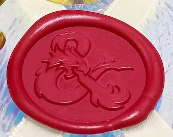 Timbro con sigillo in ceralacca con logo del drago: invito a nozze o compleanno (timbro da 3 cm)
