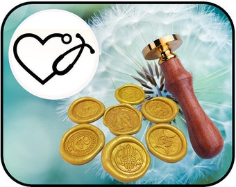 STETHOSCOPE HEART Wax Seal Stamp / Wedding Invitation Stamp / health care worker / medical personnel / Doctor / Nurse