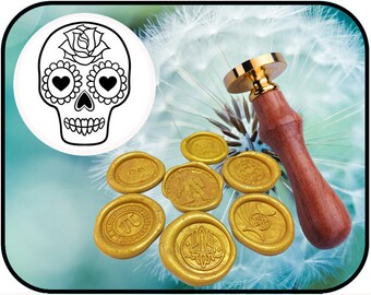 ROSE SKULL Lakzegelstempel / Halloweenfeest / Gotische stijl / Stempel bruiloftsuitnodiging / Uitnodiging verlovingsfeest