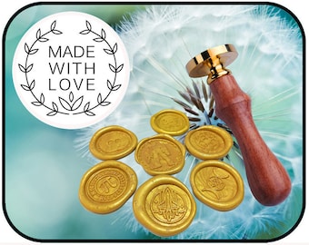 MADE WITH LOVE Wax Seal Stamp / Wedding Invitation Stamp / Engagement Party / Birthday Gift / Wax Stamp & Stick Set