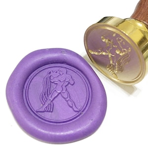 AQUARIUS Wax Seal Stamp | Zodiac Sign | Astrology Wax Stamp | Horoscope | Celestial | Birthday Gift