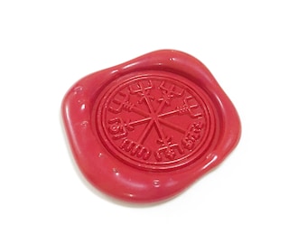 Timbro sigillo di cera VIKING RUNE VEGVISIR / Ceralacca / Invito di nozze / Invito per festa di compleanno / Timbro per busta da lettera