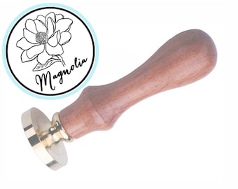 Magnolia Flower Wax Seal Stamp: Wedding Invitation (3cm stamp)