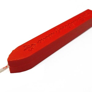 6 x RED sealing wax stick WITH WICK | wedding invitation | envelope letter seal | red wax stick | red sealing wax
