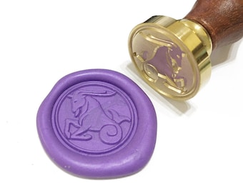 Timbro in ceralacca Capricorno: regalo di astrologia zodiacale
