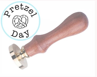 Timbro sigillo in ceralacca con nodo ritorto "PRETZEL DAY" / Invito a nozze / Invito a una festa di compleanno