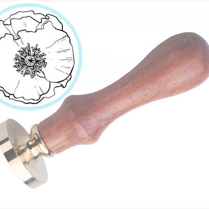 POPPY FLOWER Wax Seal Stamp / Wedding Invitation / Birthday Party / Letter Stamp / Wax Sealing