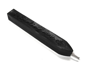 6 x BLACK wax stick / sealing wax stick WITH WICK / Wedding Invitation / Birthday Party / Gothic Style / Halloween