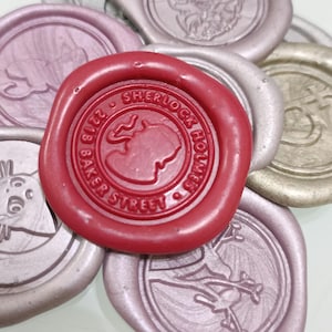 SHERLOCK HOLMES 221B Baker Street Wax Seal Stamp / Wedding Invitation / Birthday Party Invite Stamp