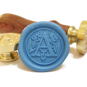 INITIAL LETTER A wax seal stamp / Alphabet Letter / wedding invitation / birthday stamp / vintage floral design / Personalised wax stamp