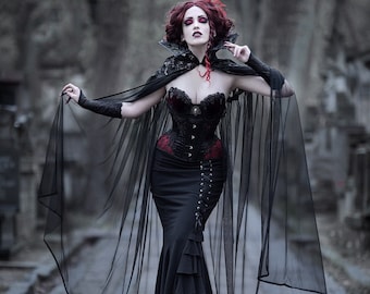 Burlesque Vestito Vampira Fai Da Te Costume Halloween