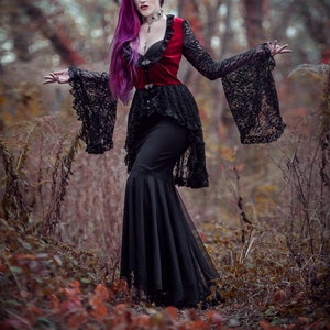 Elegant GOTHIC VAMPIRE Victorian Burlesque Glamour long  SKIRT black elegant, witch vampire, Halloween